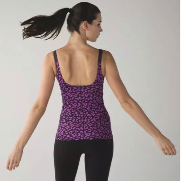 Lululemon Barre None Tank Mini Cherry Cheetah - Picture 2 of 9